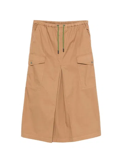 Herno Cotton Skirt In Brown