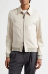 Herno Cotton Stretch Twill Bomber Jacket In Neutral