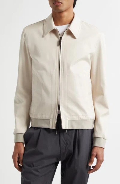 Herno Cotton Stretch Twill Bomber Jacket In 1213 Panna