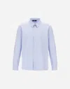 Herno Cotton Stripe Shacket In Light Blue