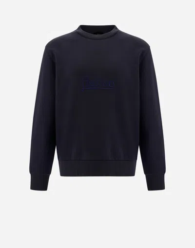 Herno Sweatshirt In Cotton Sweater - Male Men New Arrivals Navy Blue 58