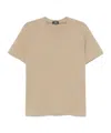 Herno Crew Neck Plain Design Short Sleeves T-shirt In Brown