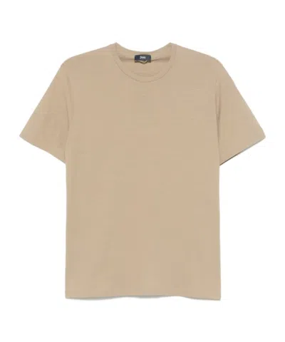 Herno Cotton T-shirt In Brown