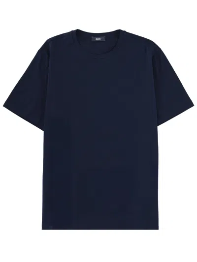 Herno Cotton T-shirt In Blue
