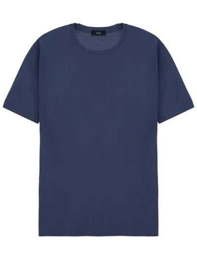 Herno Cotton T-shirt In Blue