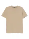 Herno Crew-neck Cotton T-shirt In Brown