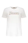Herno White Interlock Jersey Logo T-shirt In White