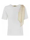 Herno T-shirt With Shoulder Scarf In White