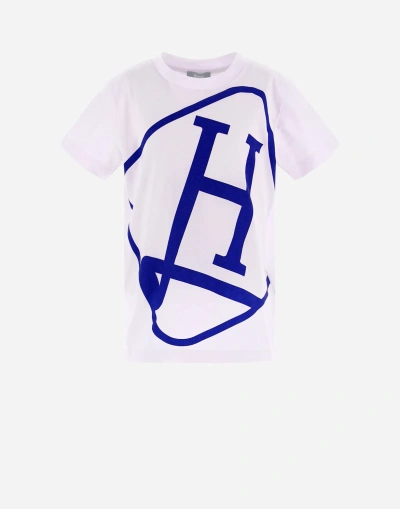 Herno Kids' Logo-print Cotton T-shirt In White