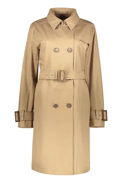 Herno Cotton Trench Coat In Beige