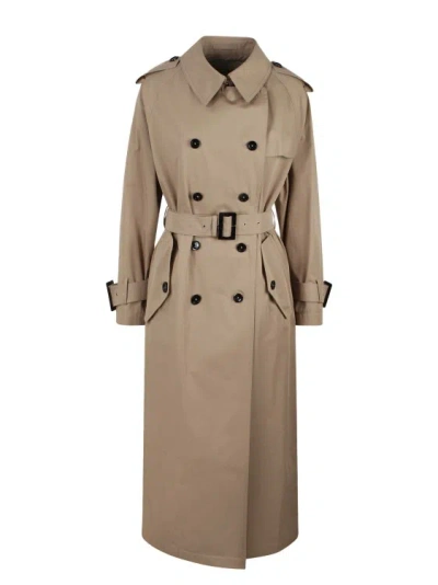 Herno Cotton Trench Coat In Brown