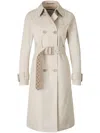 Herno Sand Cotton Gabardine Trench Coat In Gray