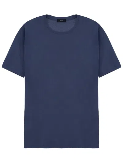 Herno Cotton T-shirt For Men In Blue