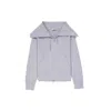 Herno Wide-collar Zip-up Jacket In Gray