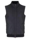 Herno Vest With High Collar And Zip Pockets In Blue