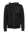 Herno Cotton Zip-up Hoodie In Black