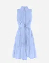 Herno Cotton／monogram／techno Taffeta' ドレス In Light Blue