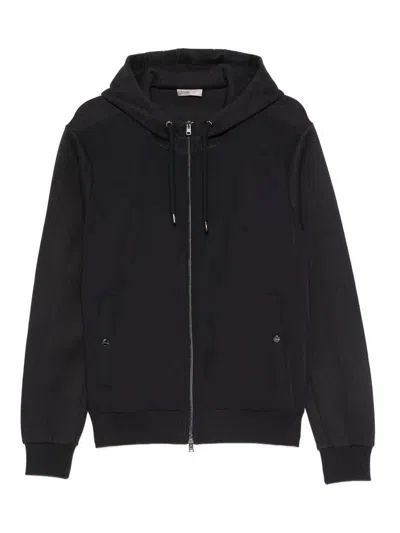 Herno Contrast-panel Piqué Jacket In Black