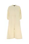 Herno Drawstring Waist Crewneck Dress In Neutral