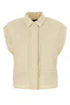 Herno Off White Nylon Vest In Yellow