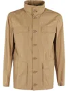 Herno Field Jacket With Adjustable Waist In Neutrals