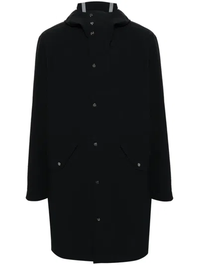 Herno Crepe Hooded Coat In 黑色