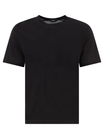 Herno Men Resort T-shirt In Cotton And Light Stretch Nylon In Black