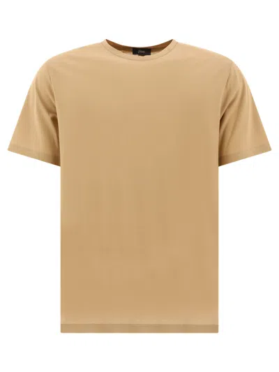 Herno Crêpe Jersey T-shirt T-shirts In Beige