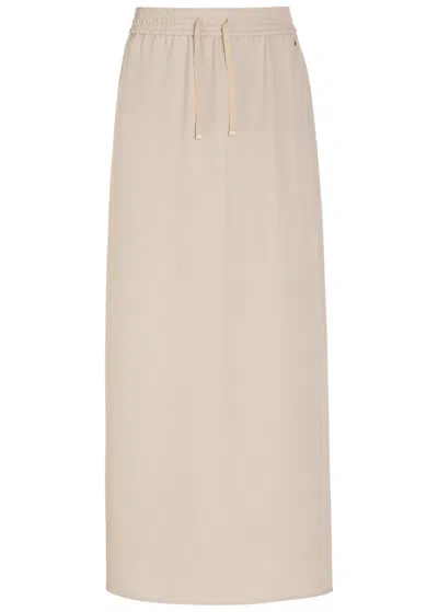 Herno Crepe Midi Skirt In Neutral