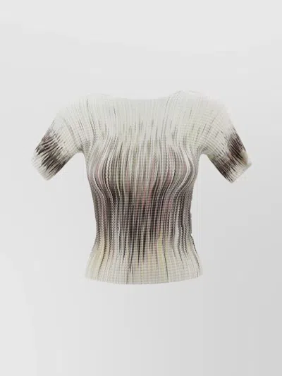 HERNO CREW NECK COTTON T-SHIRT WITH TEXTURED FABRIC