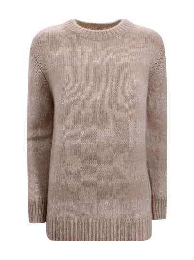 Herno Straight Cut Crew Neck Knit Jumper In Brown