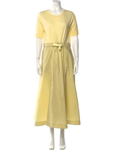 Pre-owned Herno Crew Neck Long Dress W/ Tags In Yellow