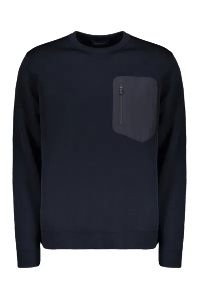 Herno Crew Neck Long Sleeve Shirt In Black