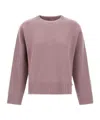 Herno Crew Neck Long Sleeve Sweater In Pink