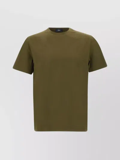 Herno Superfine Cotton T-shirt In Brown