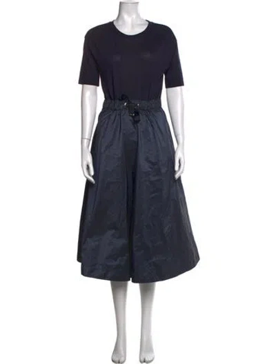 Pre-owned Herno Crew Neck Midi Length Dress In Blue