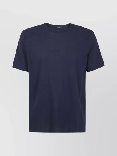 Herno Crew Neck Plain Design Short Sleeves T-shirt In Blue
