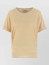 Herno Striped Lyocell Blend T-shirt In Yellow