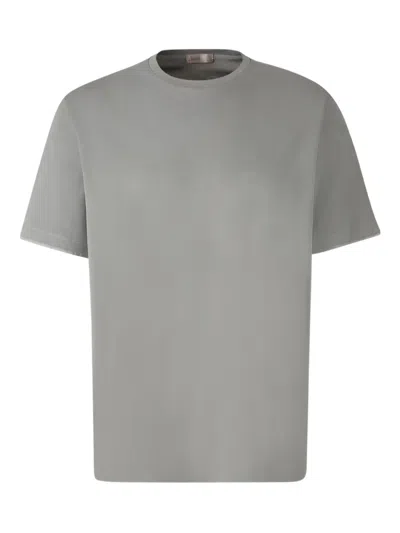 Herno Crew-neck Short-sleeve T-shirt In Gray