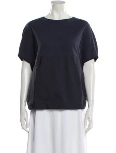 Pre-owned Herno Crew Neck Short Sleeve Top In Blue