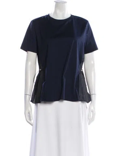 Pre-owned Herno Crew Neck Short Sleeve T-shirt In Blue