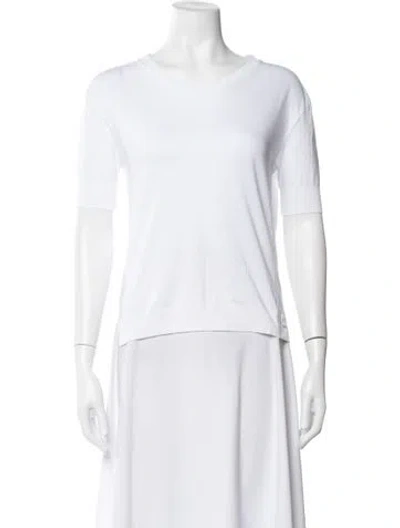 Pre-owned Herno Crew Neck Short Sleeve T-shirt In White