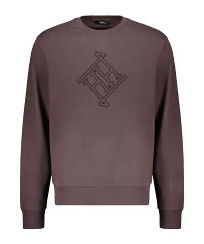 HERNO LOGO-EMBROIDERED CREW-NECK SWEATSHIRT