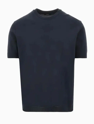 Herno Crew Neck T Shirt In Blue
