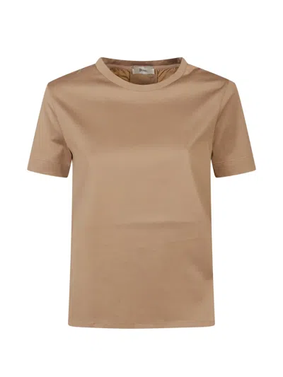 Herno Crew-neck T-shirt In Brown