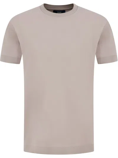 Herno Crew Neck T Shirt In Brown