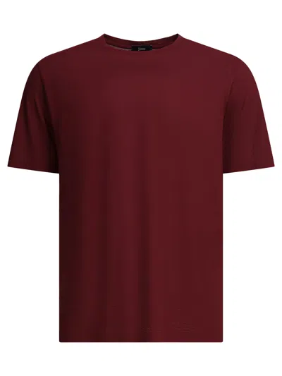 Herno Short Sleeve Crew Neck Plain T-shirt In Burgundy