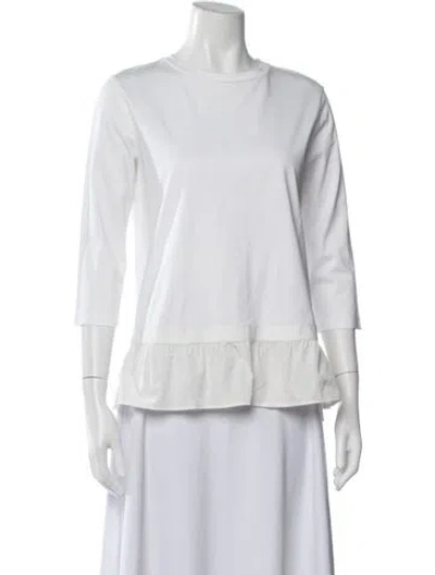 Pre-owned Herno Crew Neck Three-quarter Sleeve Top In White