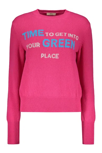 Herno Crew-neck Wool Sweater In Fuchsia