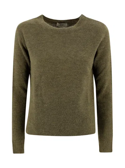 Herno Crew Neck Wool Sweater In Green